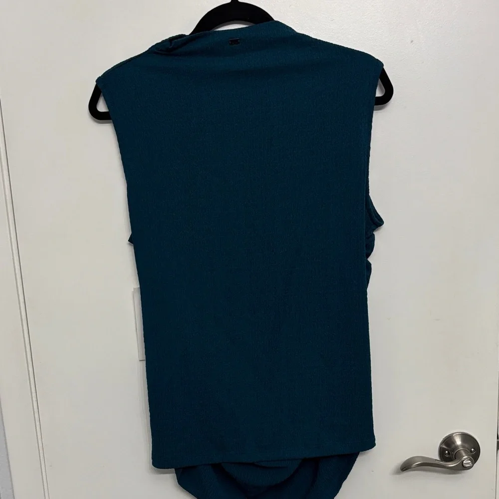 Calvin Klein Sleeveless Dark Teal Blouse - Picture 4 of 6